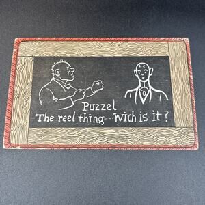Early 1900's Postcard Puzzel Slate Comics Unused
